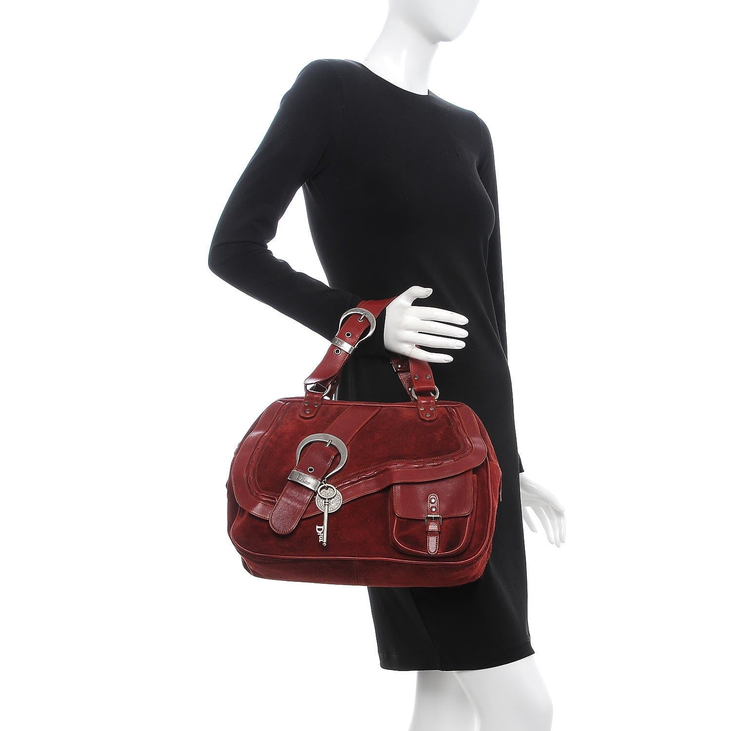 Christian Dior Suede Gaucho Saddle Bag Red 286978 – FASHIONPHILE