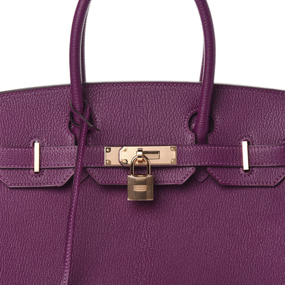 Hermes Chevre Mysore Horseshoe Birkin 30 Anemone Rouge de Coeur 10 of 11