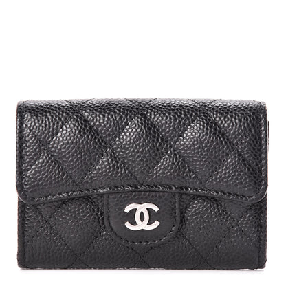 Chanel Caviar Quilted Flap Card Holder Wallet Black 1 of 11
