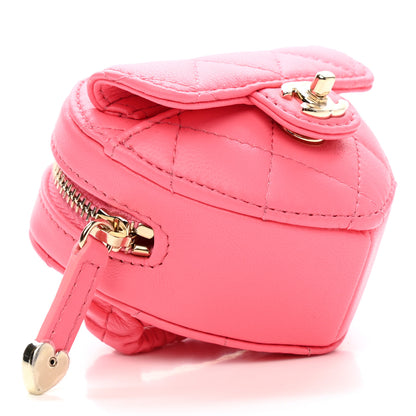 Chanel Lambskin Quilted CC In Love Heart Zipped Arm Coin Purse Pink 4 of 8