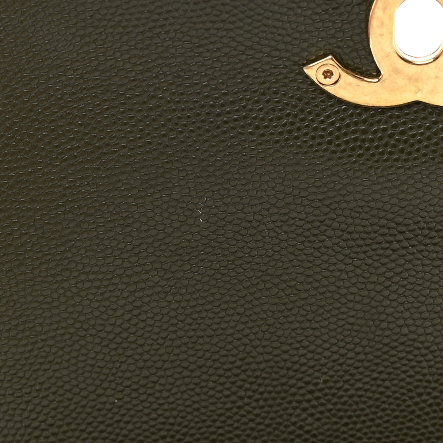 Caviar Quilted Coco First Flap Khaki