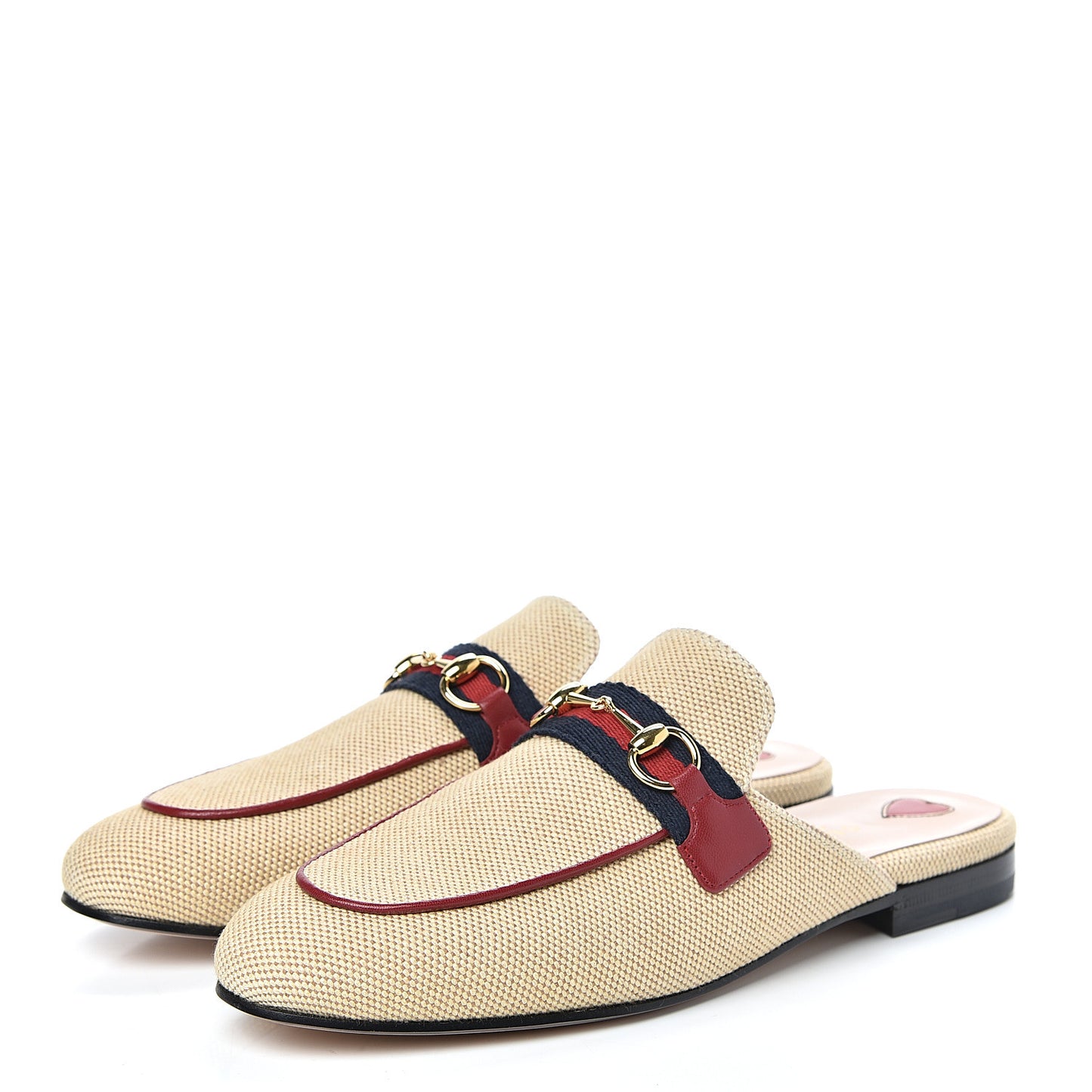 Canvas Vintage Charlotte Web Princetown Slippers 37 Sand Cuir