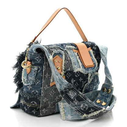 Louis Vuitton Denim Patchwork Posty Messenger Bag Blue 3 of 11