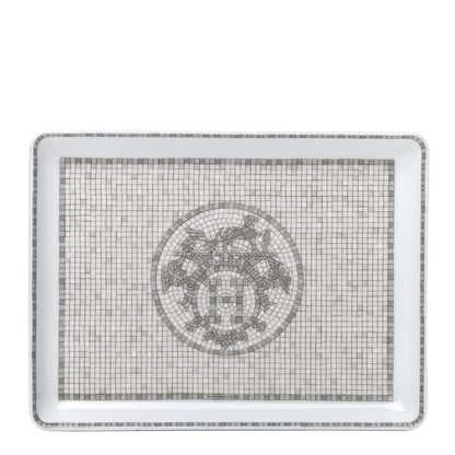 Hermes Porcelain Mosaique Au 24 Sushi Plate Platine 1 of 3
