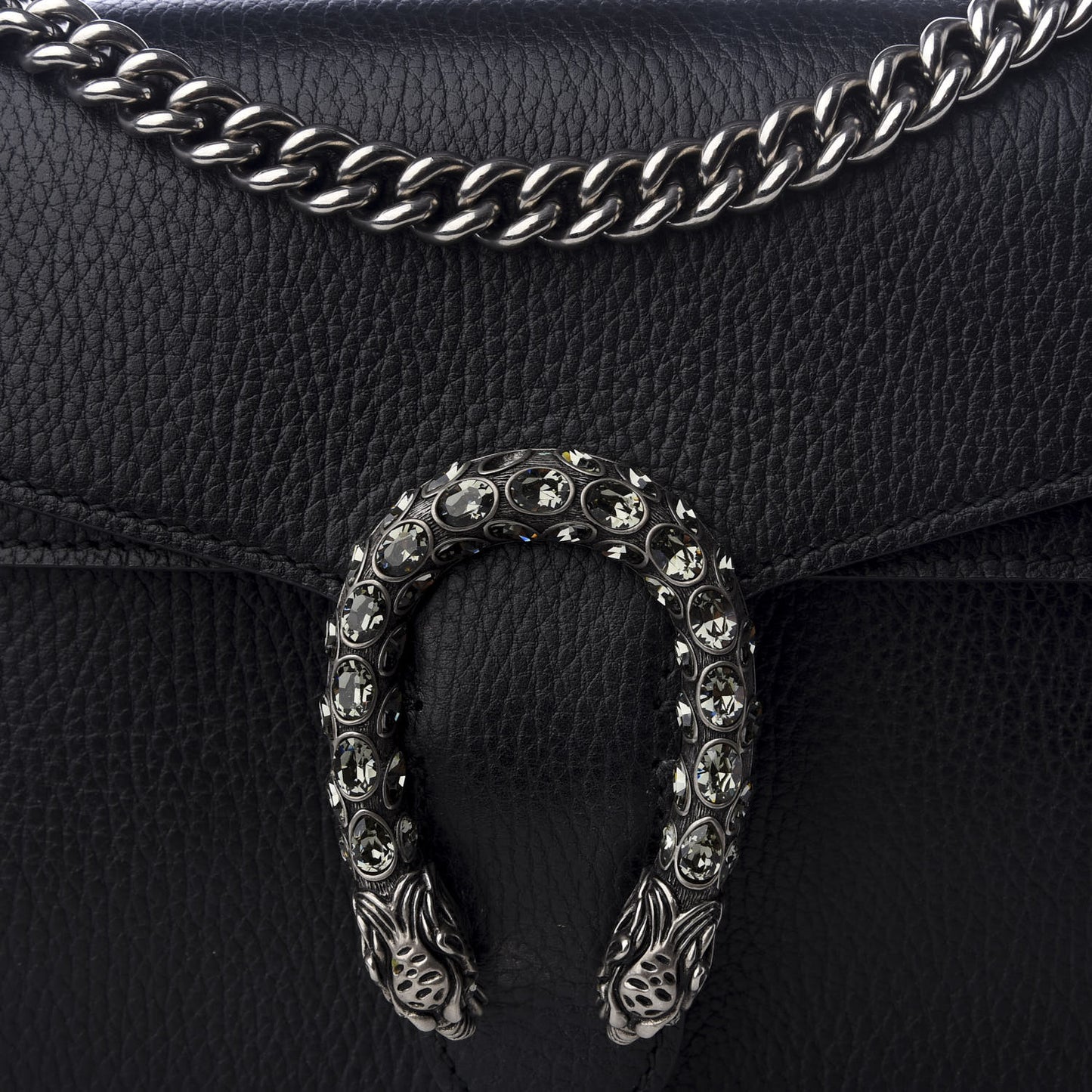 Pebbled Calfskin Small Dionysus Shoulder Bag Black