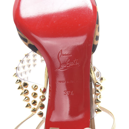 Christian Louboutin Veau Velours PVC Specchio Nappa Leopard Print Levita 55 Pumps 37.5 Caramel 8 of 8