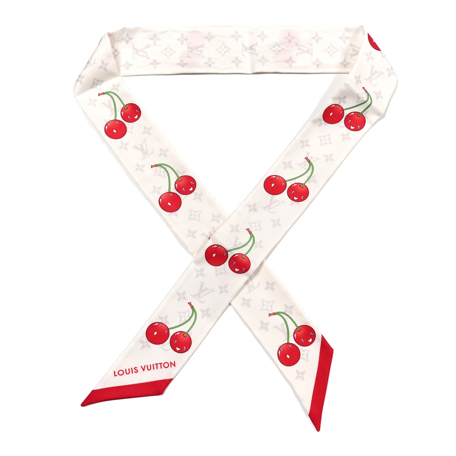 Louis Vuitton LV X TM Silk Monogram Cerises Bandeau White 1 of 3