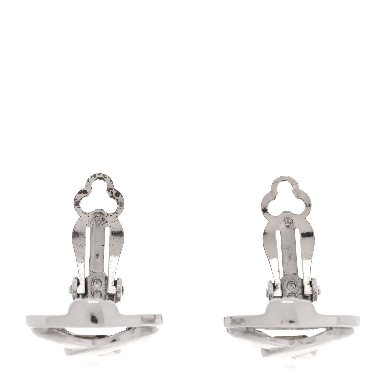 Chanel Metal CC Clip On Earrings Silver 3 of 4