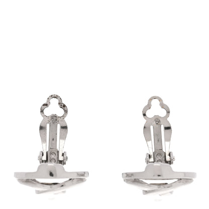 Chanel Metal CC Clip On Earrings Silver 3 of 4