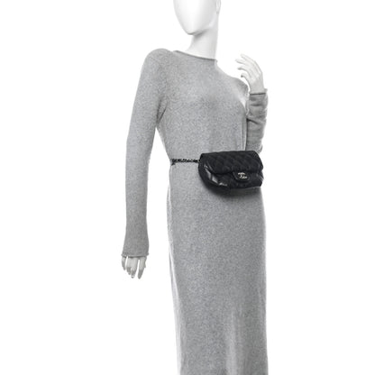 Chanel Calfskin Quilted CC Uniform Flap Belt Bag Black 2 of 12