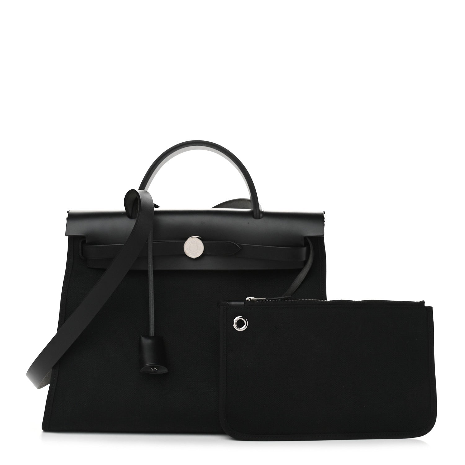 Hermes Military Toile Vache Hunter Herbag Zip PM 31 Black 1 of 11