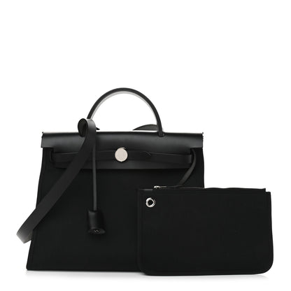 Hermes Military Toile Vache Hunter Herbag Zip PM 31 Black 1 of 11