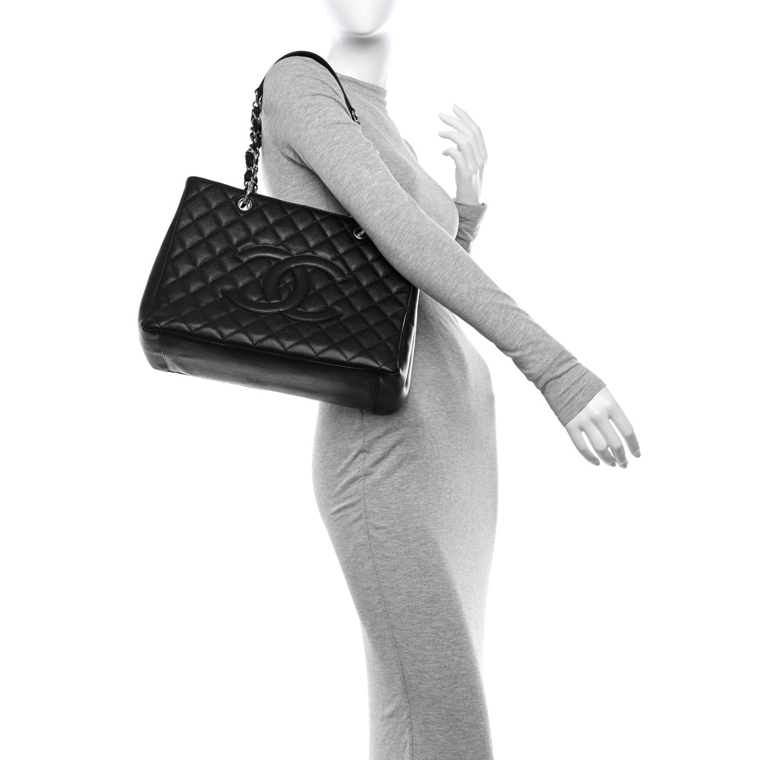 Chanel Caviar Quilted Grand Shopping Tote GST Black 2 of 11