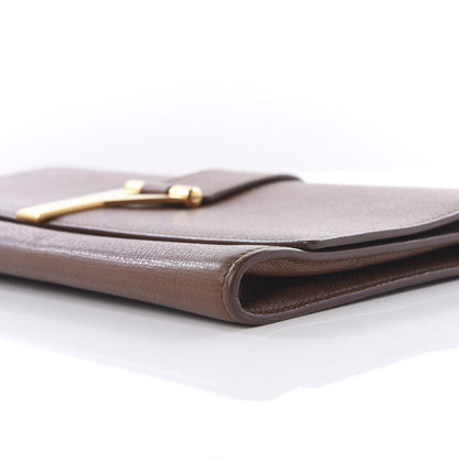 Saint Laurent Textured Calfskin Y Ligne Clutch Brown 9 of 9