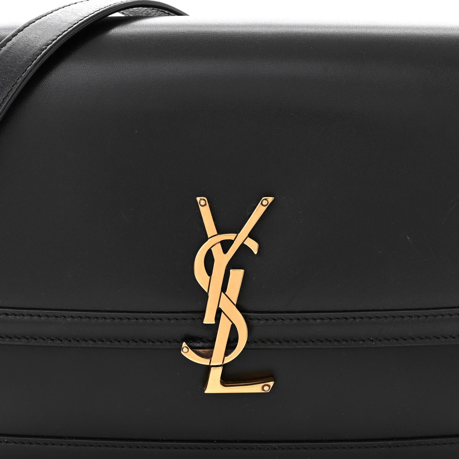 Saint Laurent Box Calfskin Monogram Medium Solferino Satchel Black 8 of 14