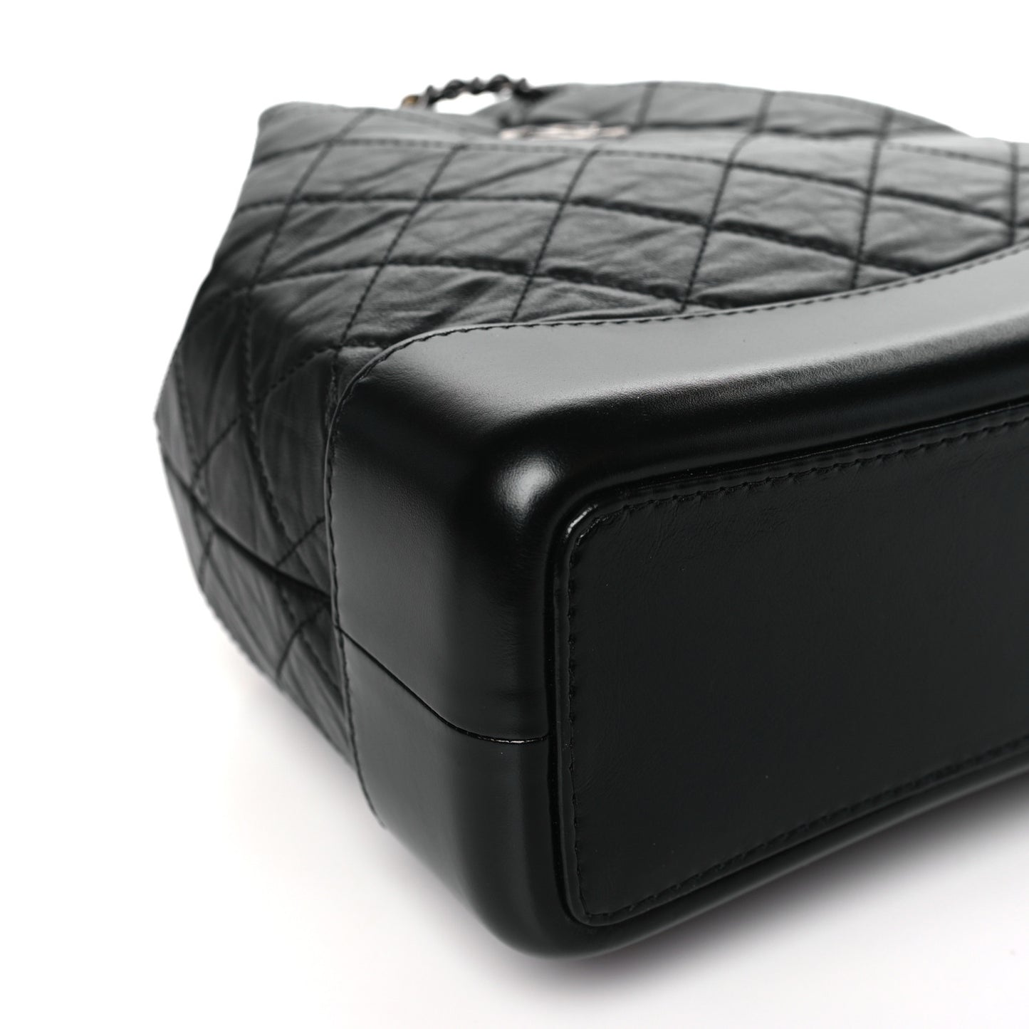 Aged Calfskin Quilted Small Gabrielle Backpack Black
