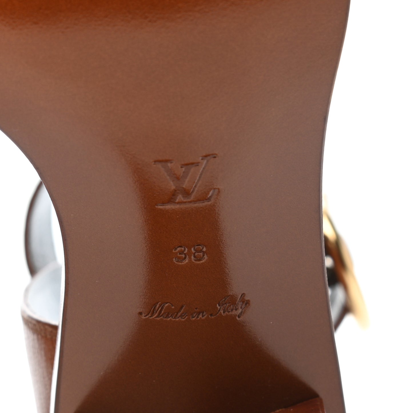 Calfskin Monogram Passenger Sandals 38 Cognac