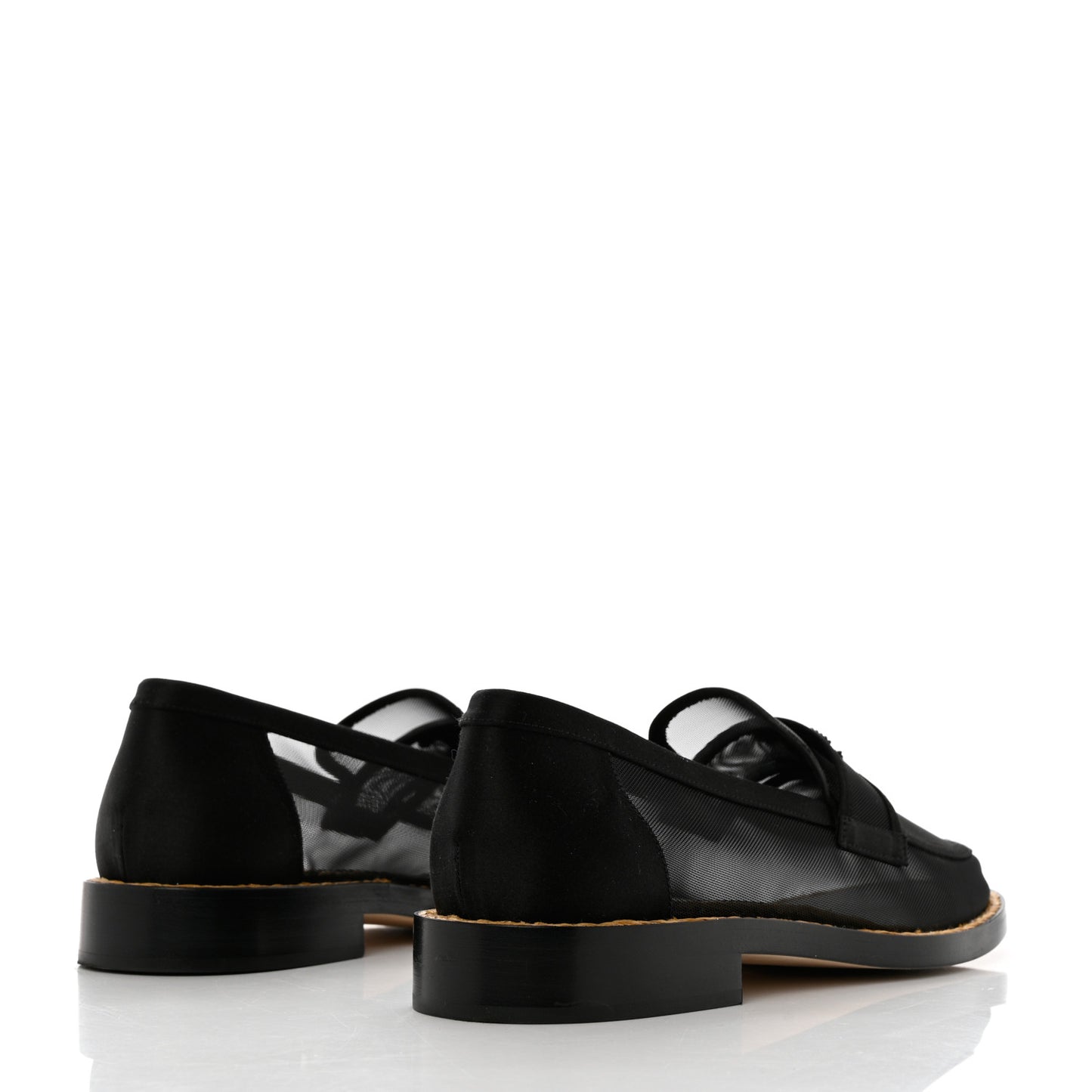 Mesh Satin CC Loafers 40 Black