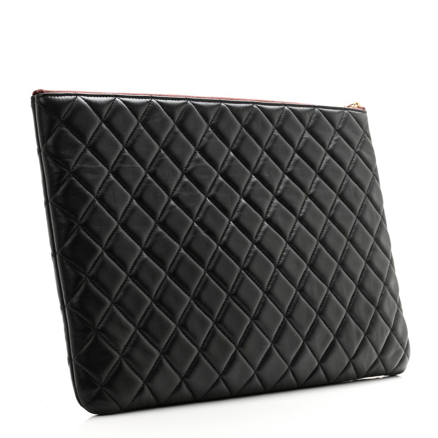 Chanel Lambskin Quilted Large Cosmetic Case Black 3 of 9