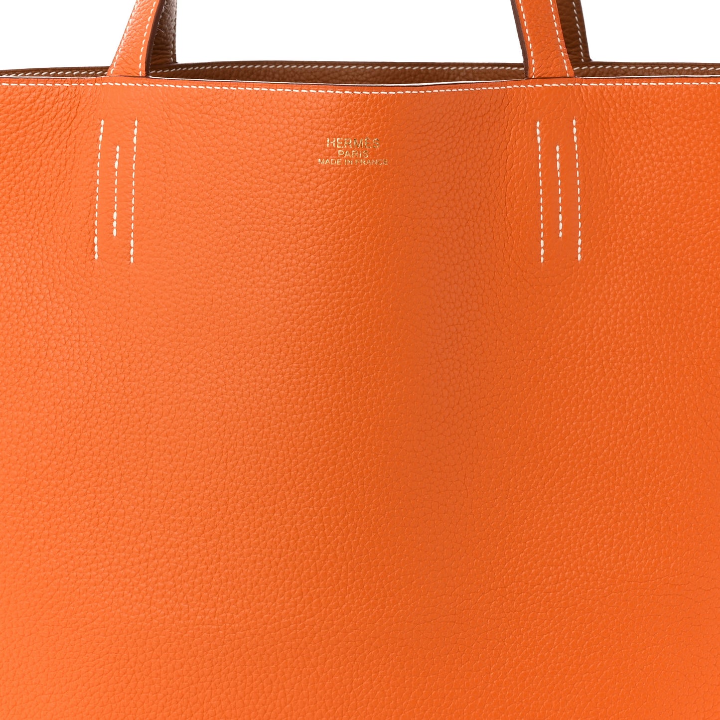 Taurillon Clemence Double Sens 45 Reversible Tote Orange Gold