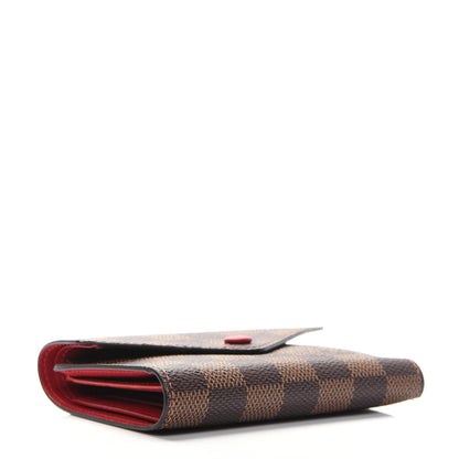 Louis Vuitton Damier Ebene Victorine Wallet Red 4 of 12