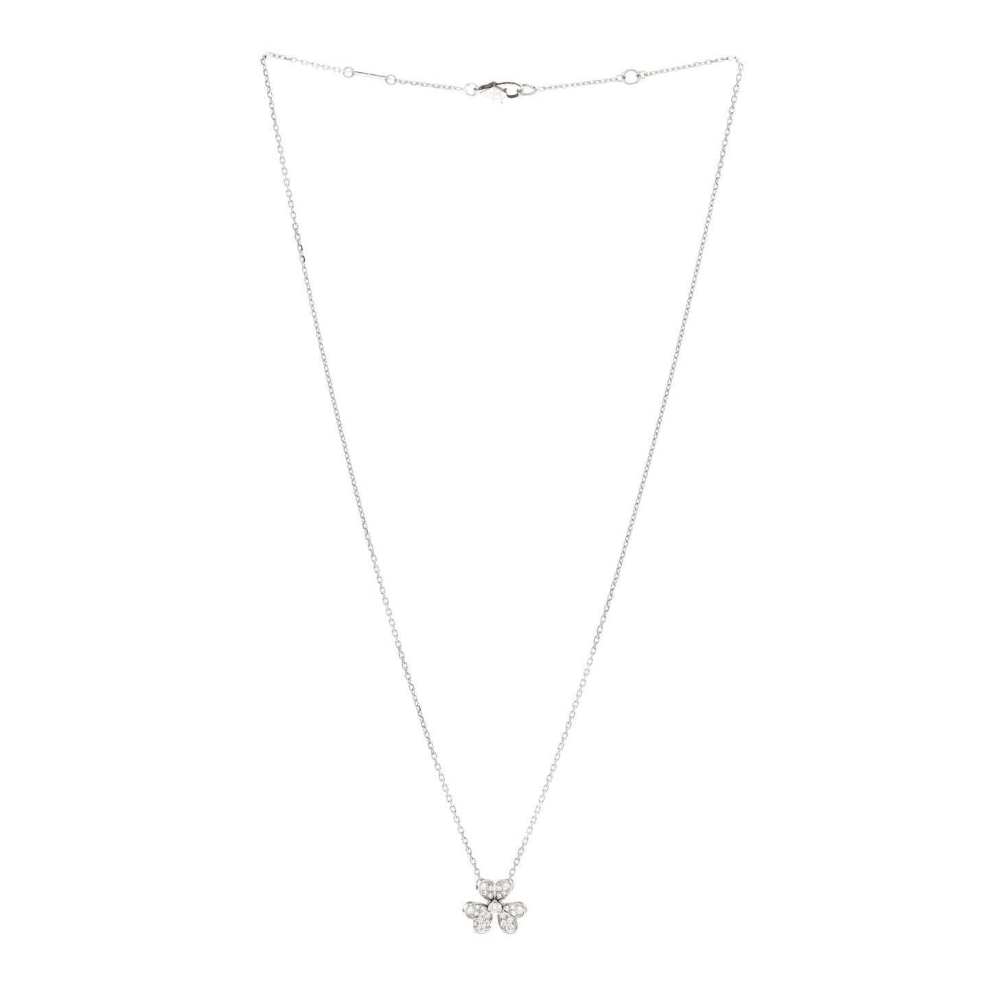 18K White Gold Diamond Mini Frivole Pendant Pave Necklace
