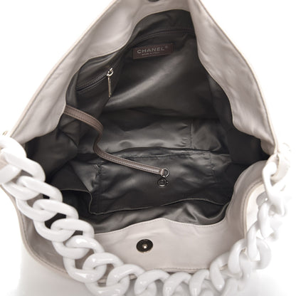 Chanel Calfskin Modern Chain Rhodoid Hobo White 5 of 11