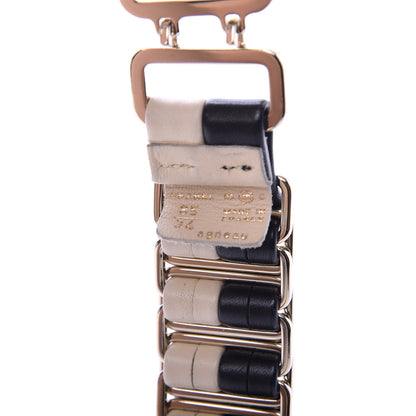 Chanel Lambskin Metal Belt 85 34 Black Beige 7 of 7