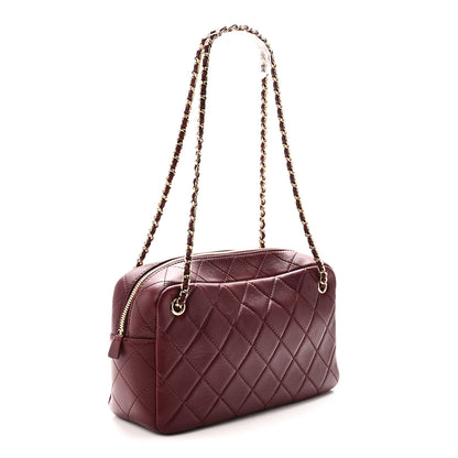 Chanel Lambskin Quilted CC Camera Case Burgundy 3 of 10