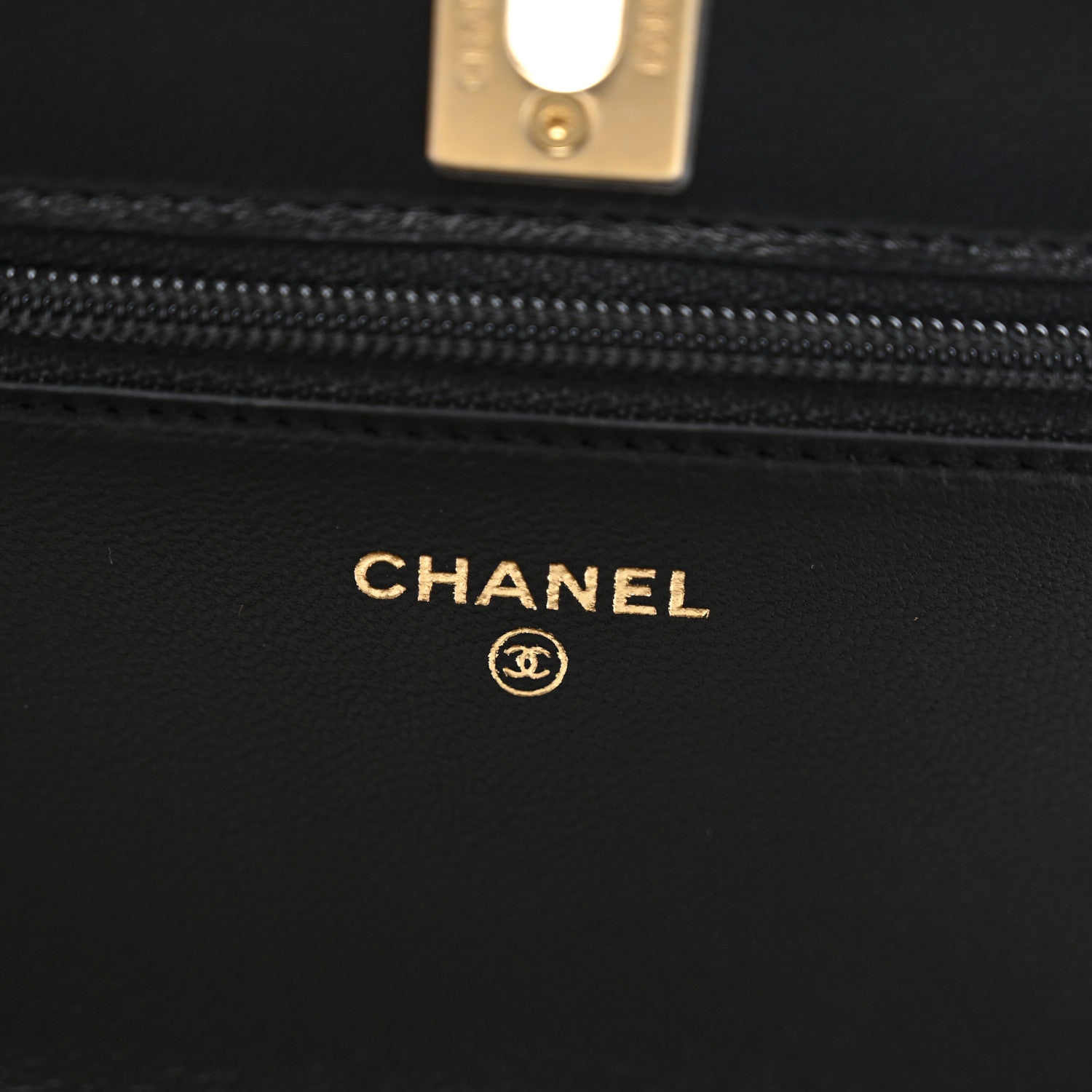 Chanel Lambskin Quilted CC Pearl Crush Wallet on Chain WOC Black 7 of 12