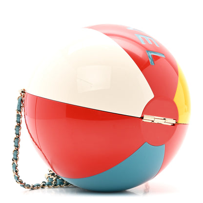 Chanel Plexiglass Coco Beach Ball Minaudiere Clutch Red White Yellow Blue 3 of 8