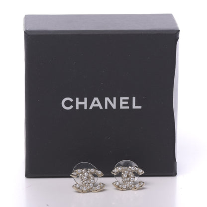 Chanel Pearl Crystal CC Earrings Gold 5 of 5