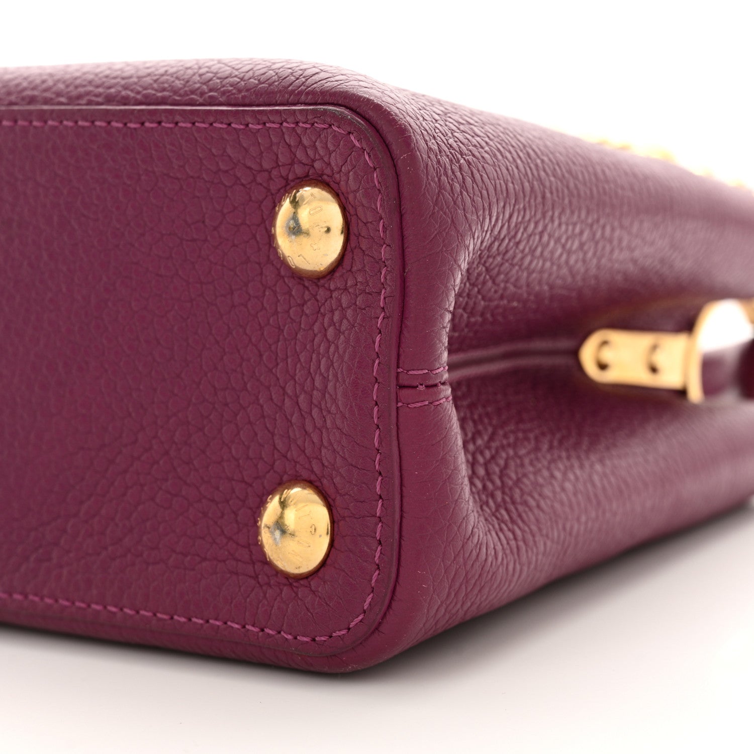 Louis Vuitton Taurillon Studded Sol Capucines BB Magenta 9 of 12