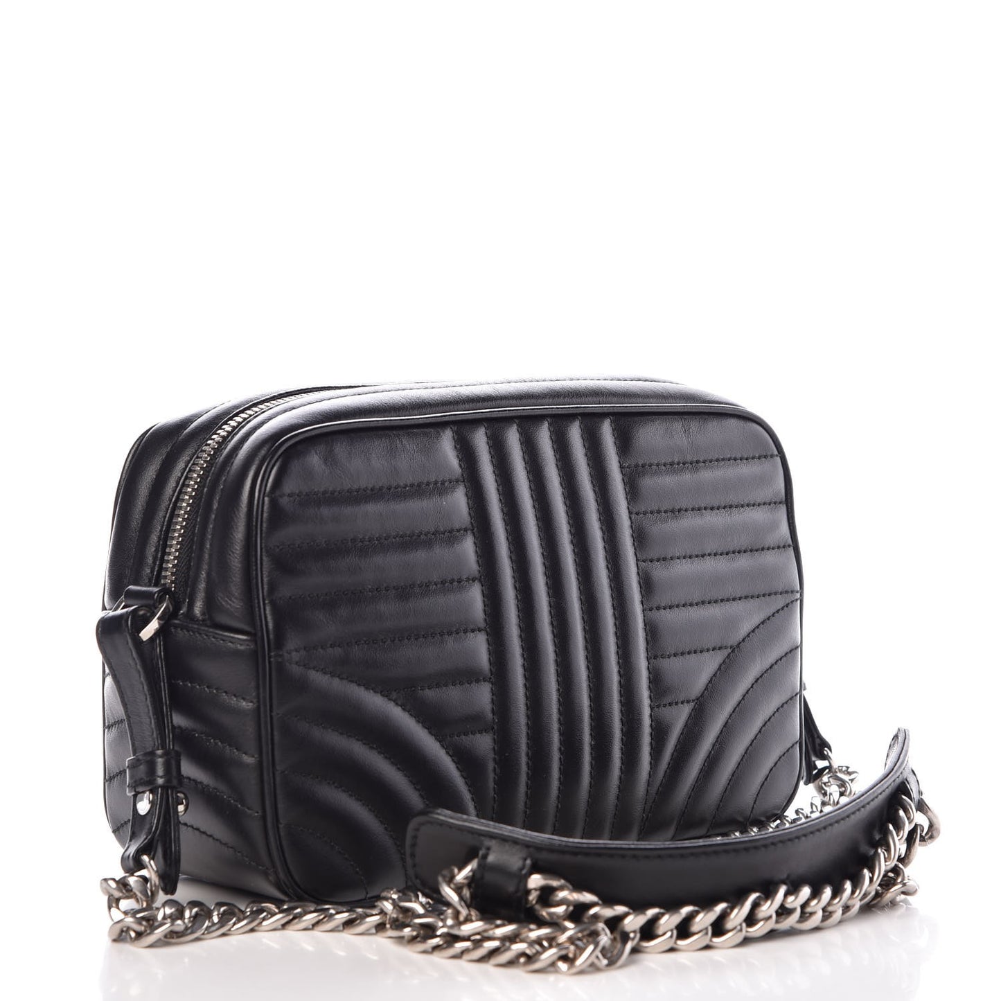 Soft Calfskin Diagramme Crossbody Bag Black