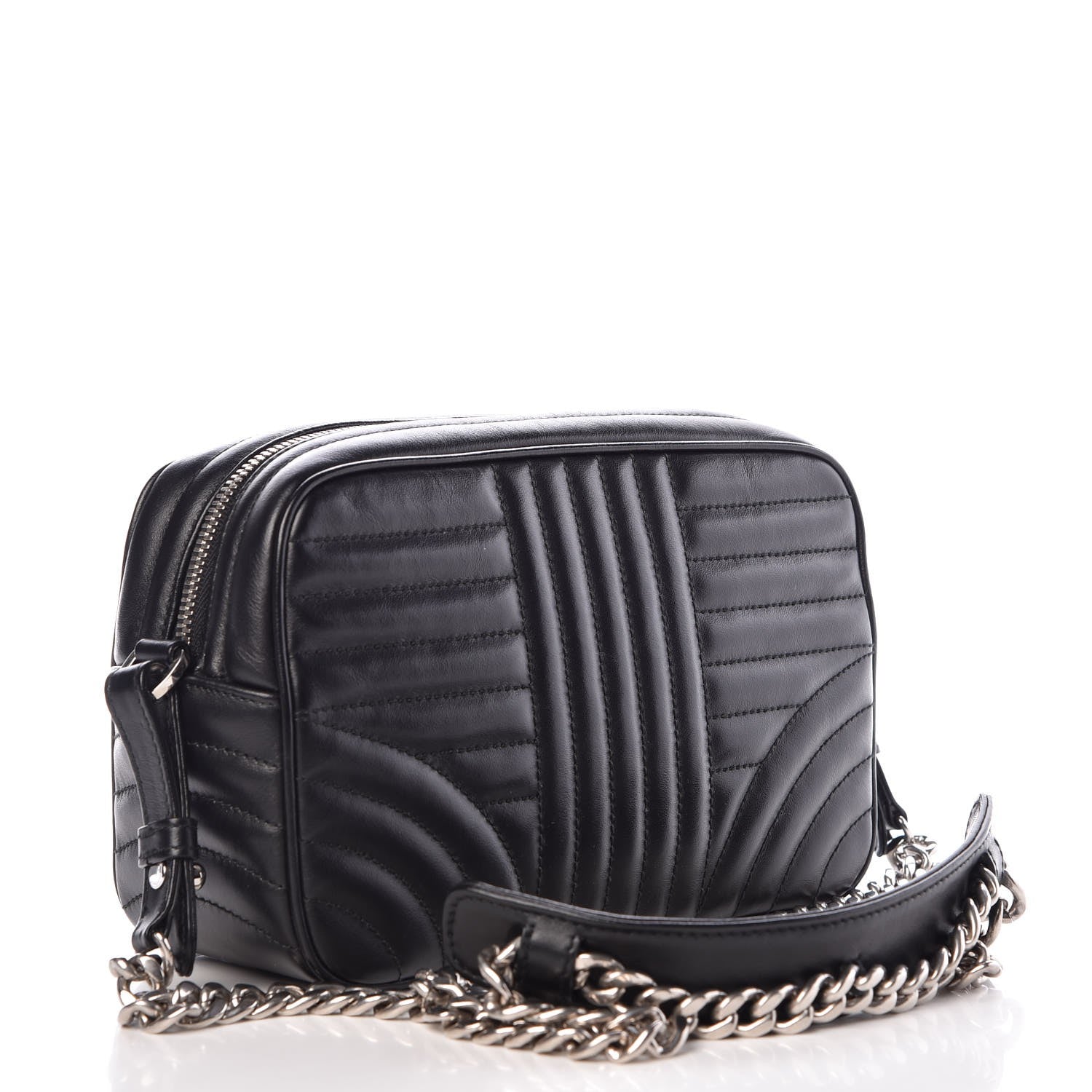 Prada Soft Calfskin Diagramme Crossbody Bag Black 3 of 9