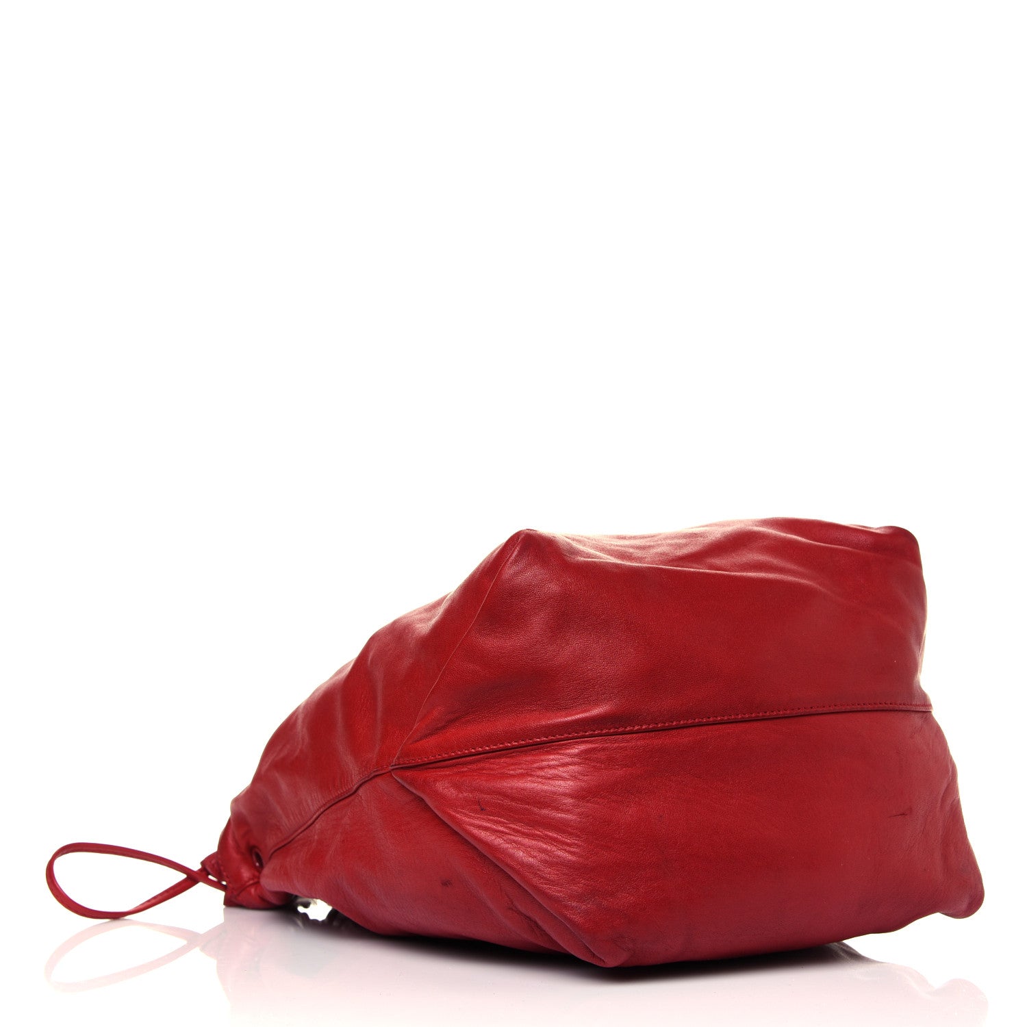 Saint Laurent Lambskin Teddy Drawstring Bag Eros Red 6 of 15