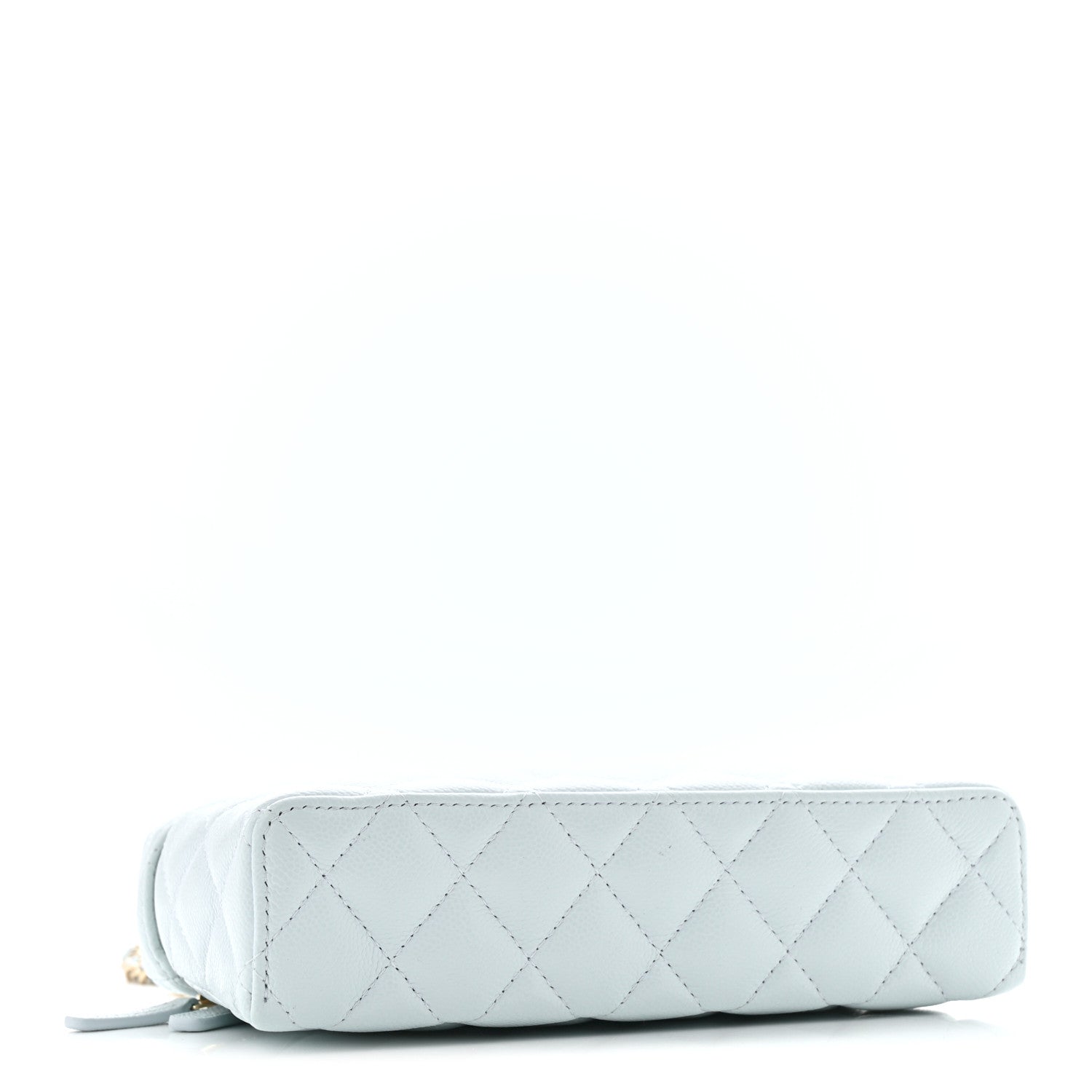 Chanel Caviar Quilted Top Handle Slim Vanity With Chain Light Blue 4 of 11