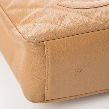 Chanel Caviar Quilted Petit Shopping Tote PST Dark Beige 13 of 17