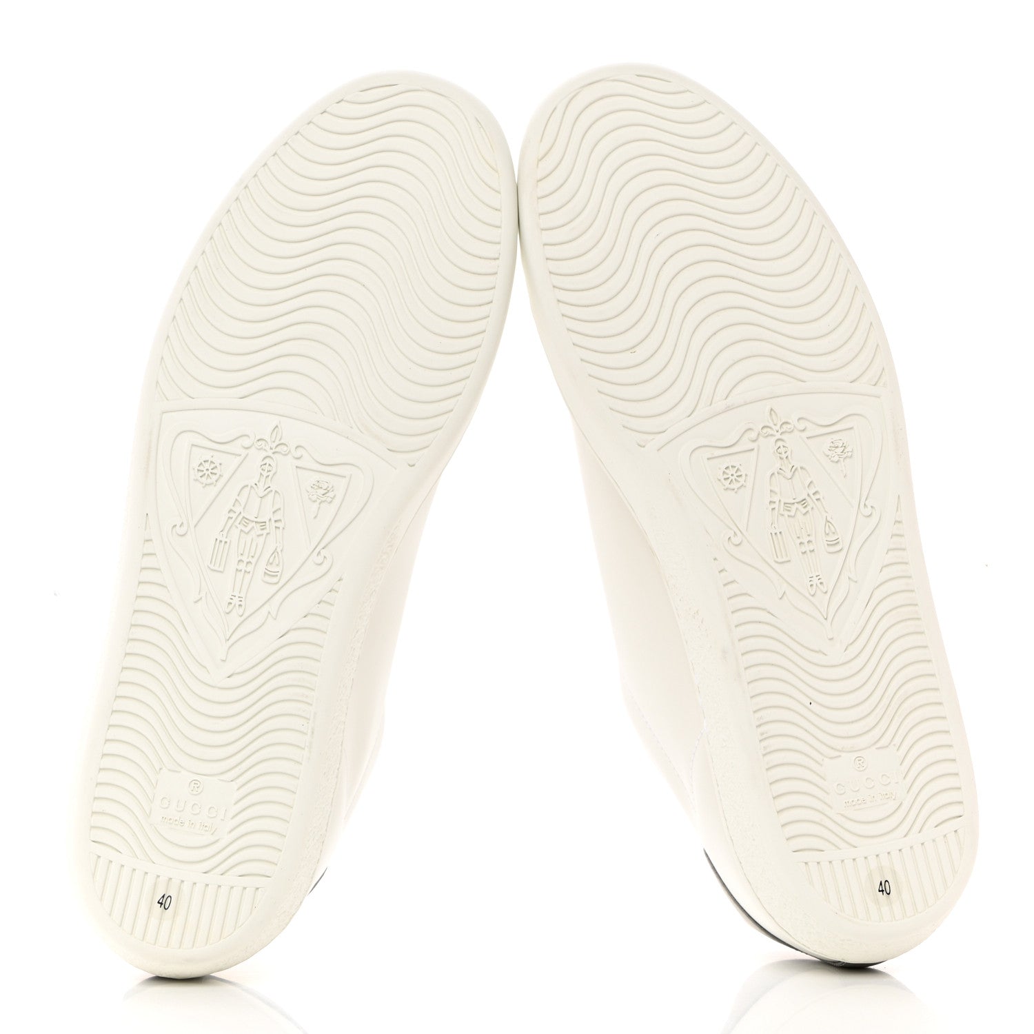 Gucci Calfskin Interlocking G Perforated Womens Ace Sneakers 40 White Grey Sky 5 of 9