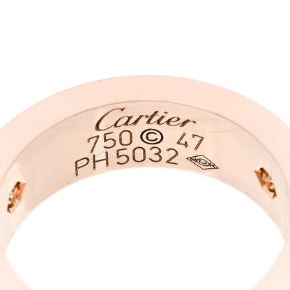 Cartier 18K Pink Gold 3 Diamond 5.5mm LOVE Ring 47 4 4 of 5