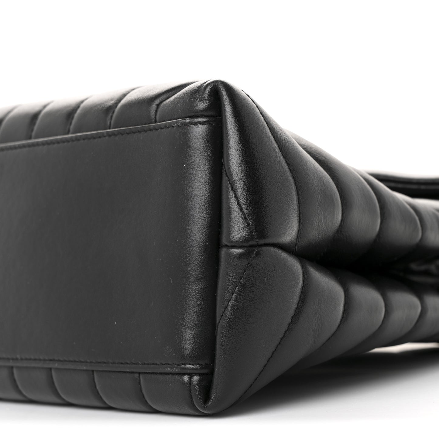 Calfskin Y Quilted Monogram Medium Loulou Chain Satchel Black