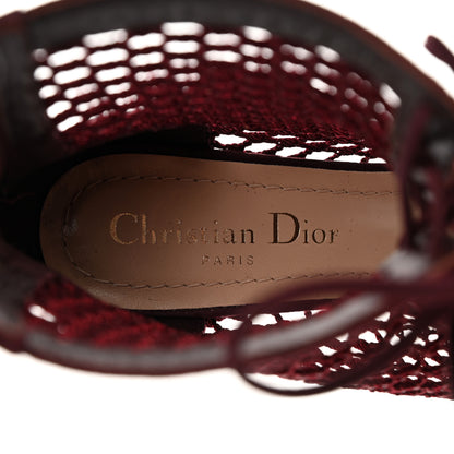 Christian Dior Suede Resille Naughtily-D 30mm Ankle Boots 35.5 Rouge Noir 7 of 8