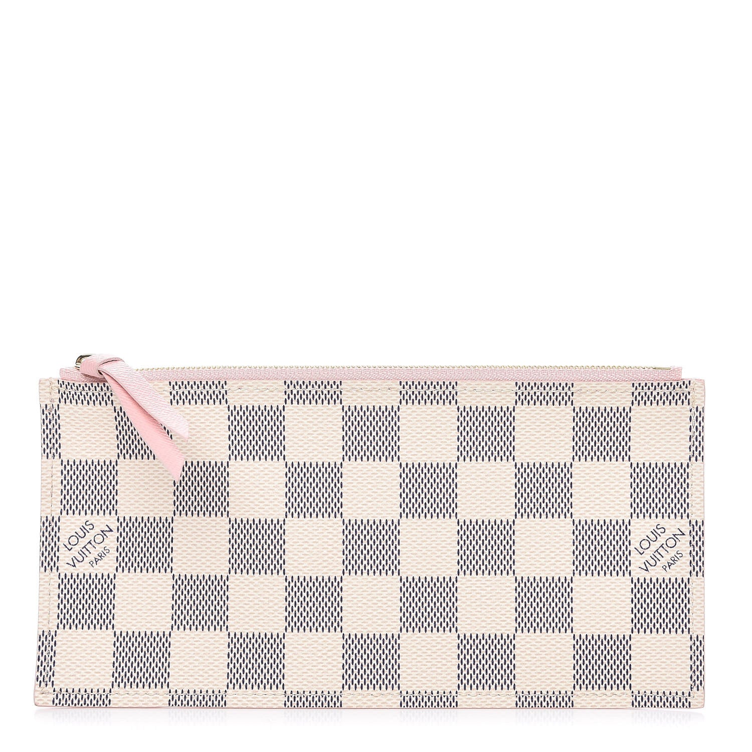 Louis Vuitton Damier Azur Felicie Chain Wallet Zippered Insert Rose Ballerine 1 of 7