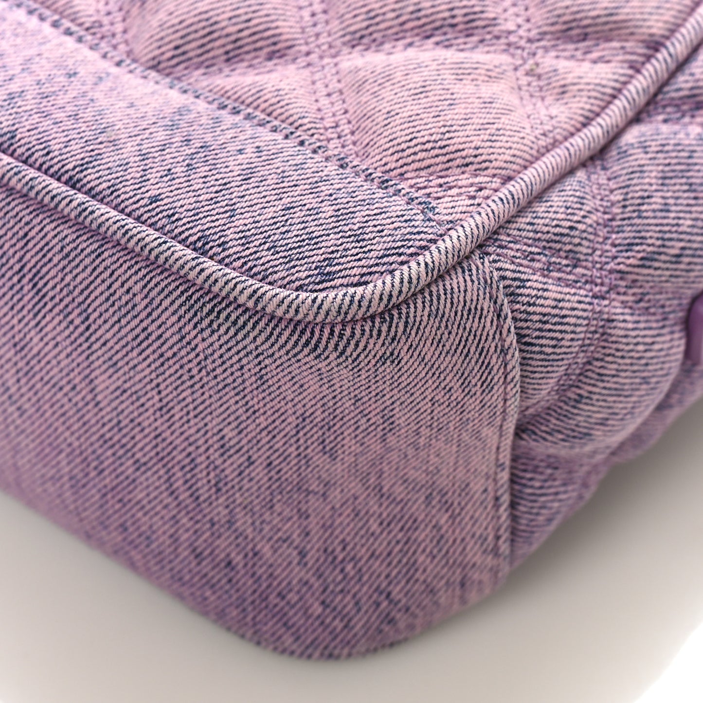 Denim Quilted 80's Vanity Bag Bleached Lilac