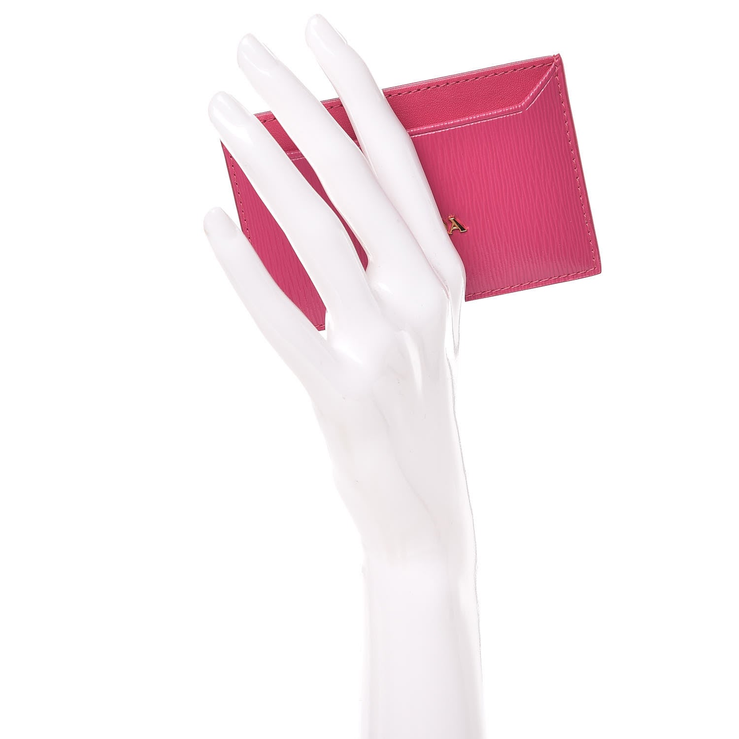 Prada Vitello Move Metal Card Case Fuxia 2 of 8