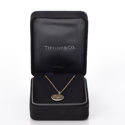 Tiffany 18K Yellow Gold Notes Letter A Disc Charm Pendant Necklace 8 of 8