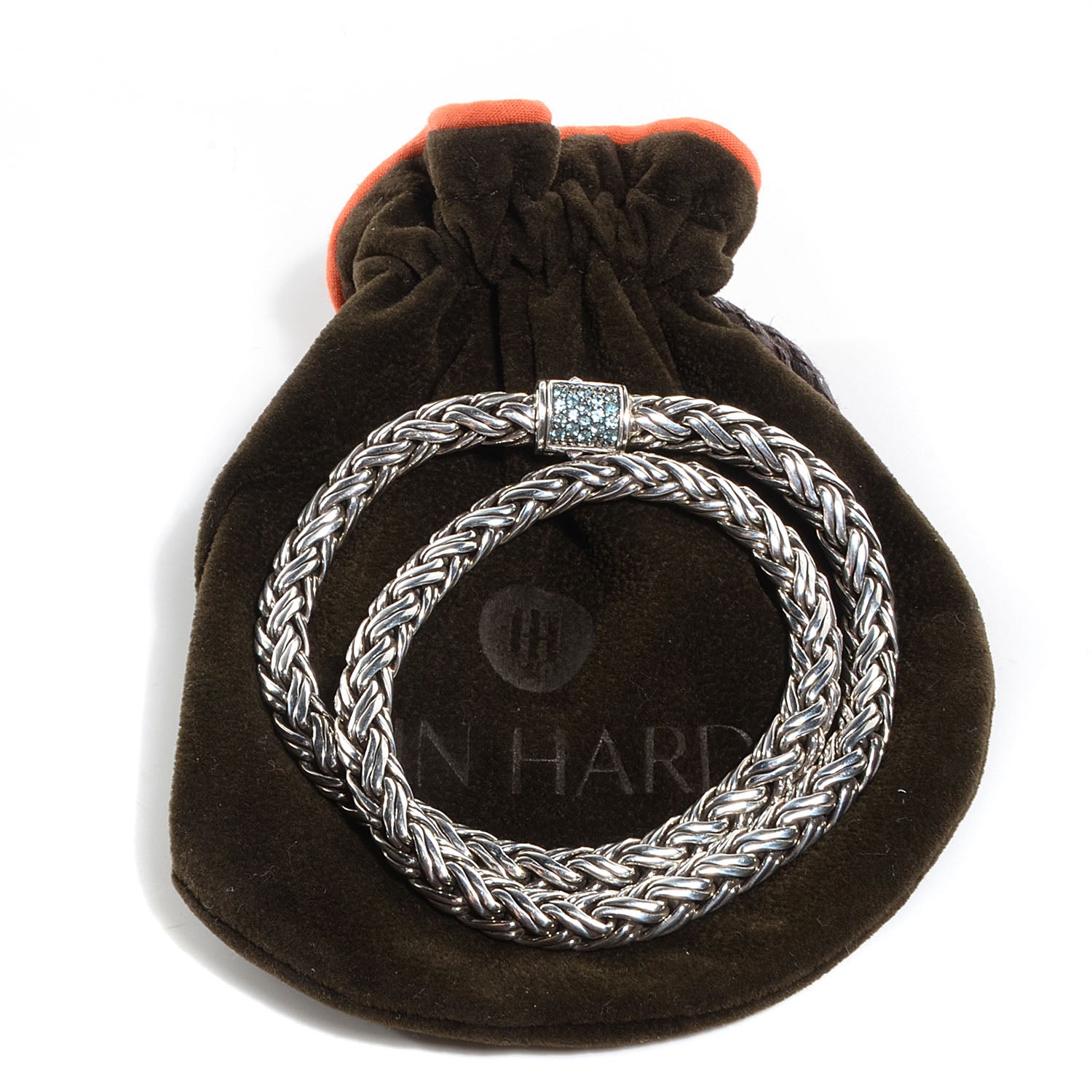 John Hardy Sterling Silver Blue Topaz Classic Chain Kepang Double Wrap Bracelet Medium 8 of 8