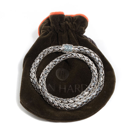 John Hardy Sterling Silver Blue Topaz Classic Chain Kepang Double Wrap Bracelet Medium 8 of 8