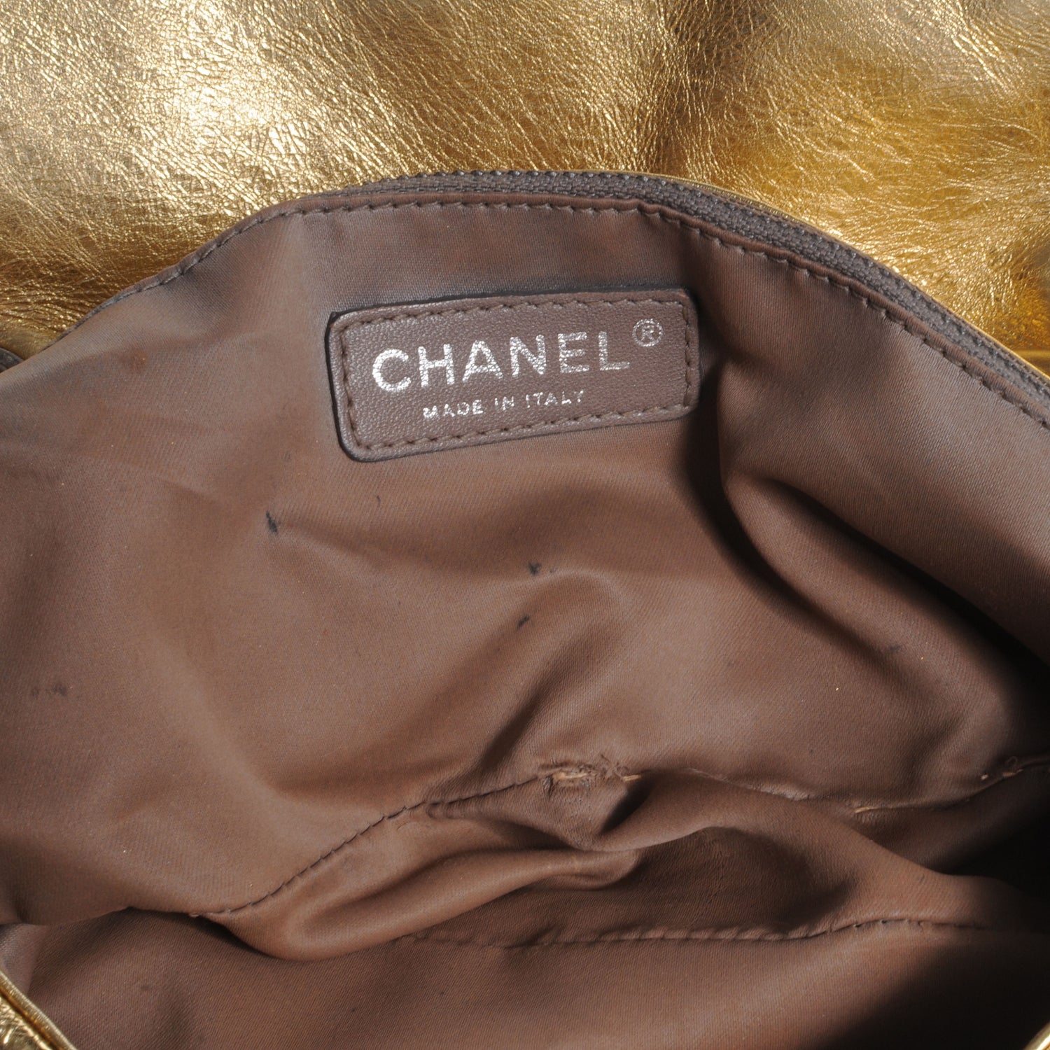 Chanel Calfskin Crackled CC Mix Medium Flap Gold Silver 6 of 7