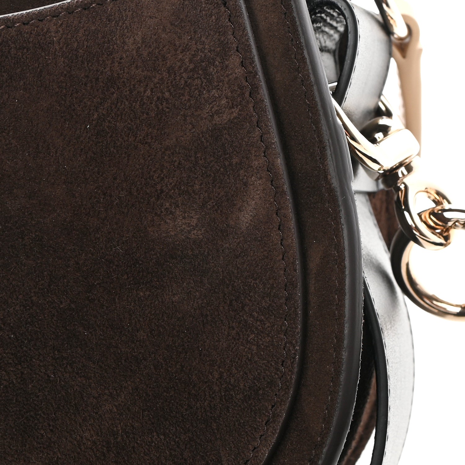Chloe Calfskin Suede Small Tess Bag Chocolate Brown 11 of 14
